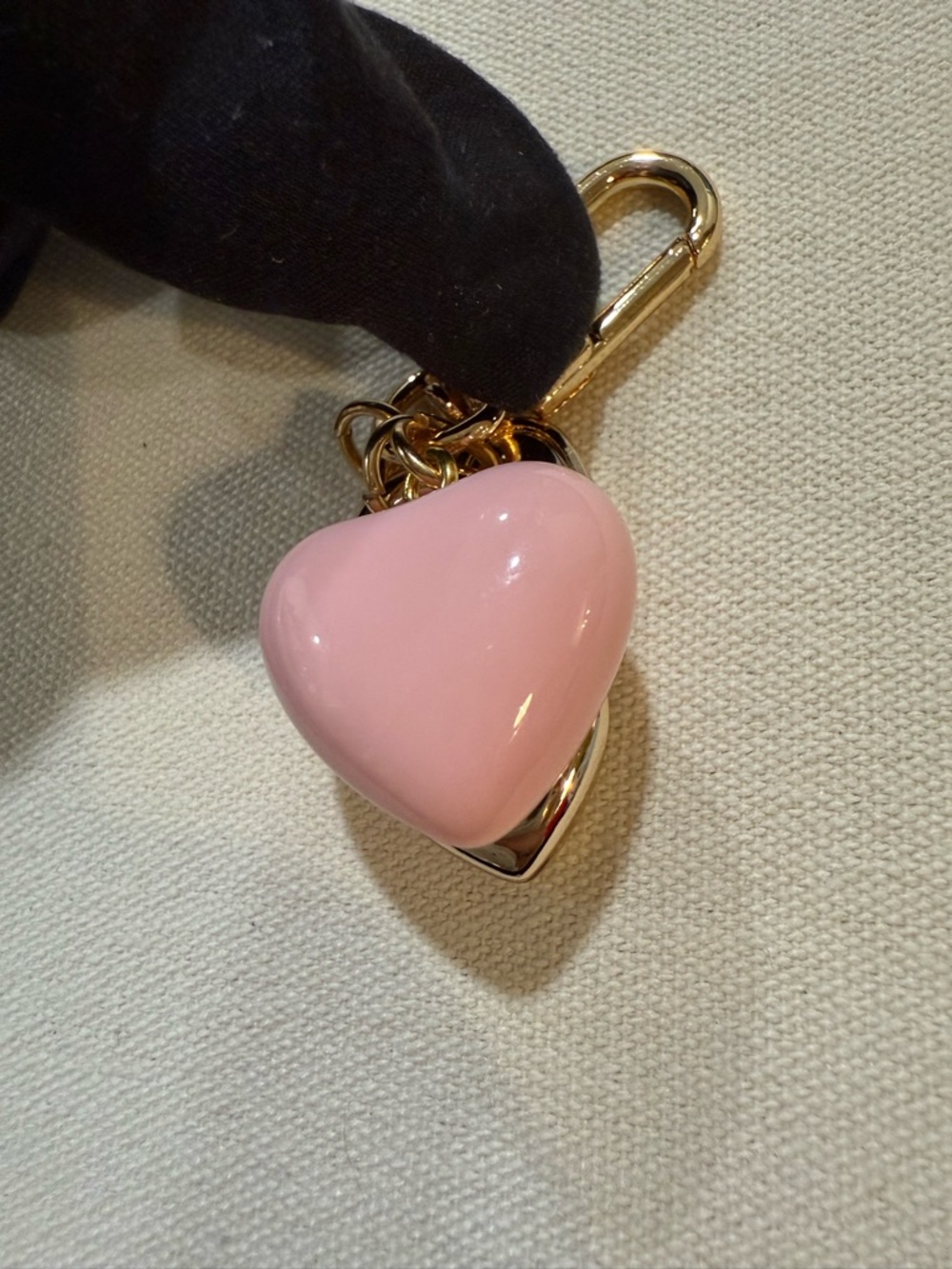 Pink Heart Charm w/Gold Hardware - Picture 4 of 4